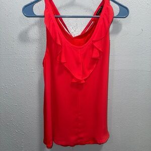 Express Red Ruffled Backless‎ Tank Top